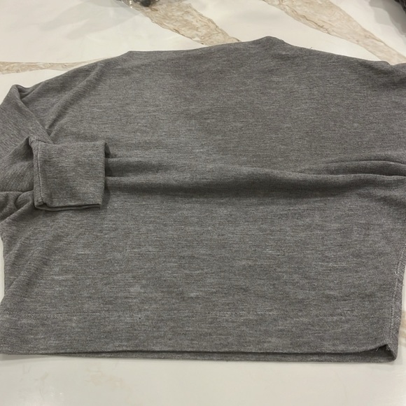 EUC We The Free grey hip length oversize drop shoulder sweater w 1 shoulder zip - Picture 5 of 9